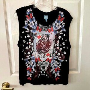 Alice Through the Looking Glass Top L NWOT Disney